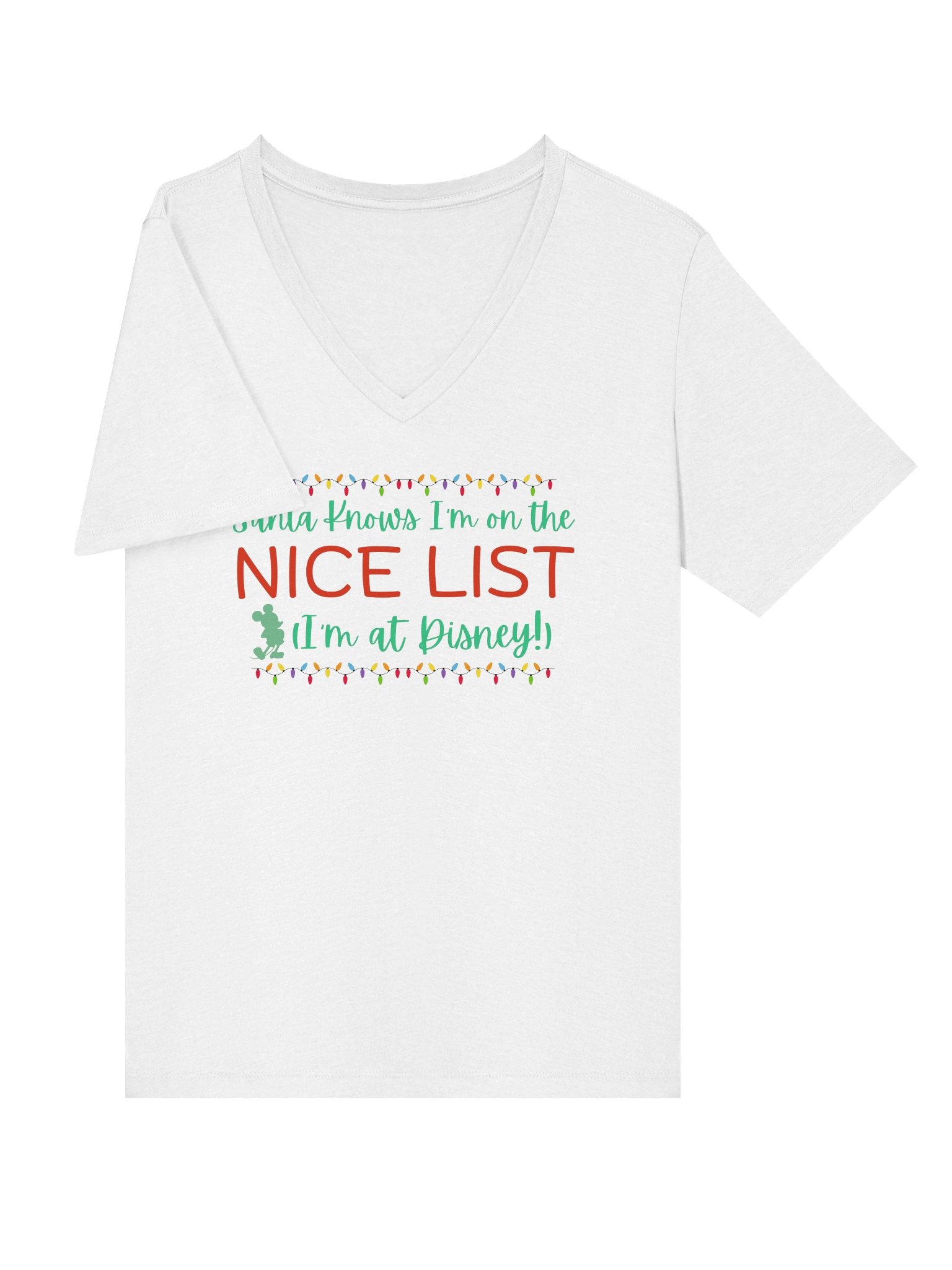 Nice List Disney Mickey Mouse Women's V-Neck Tee product image (3)