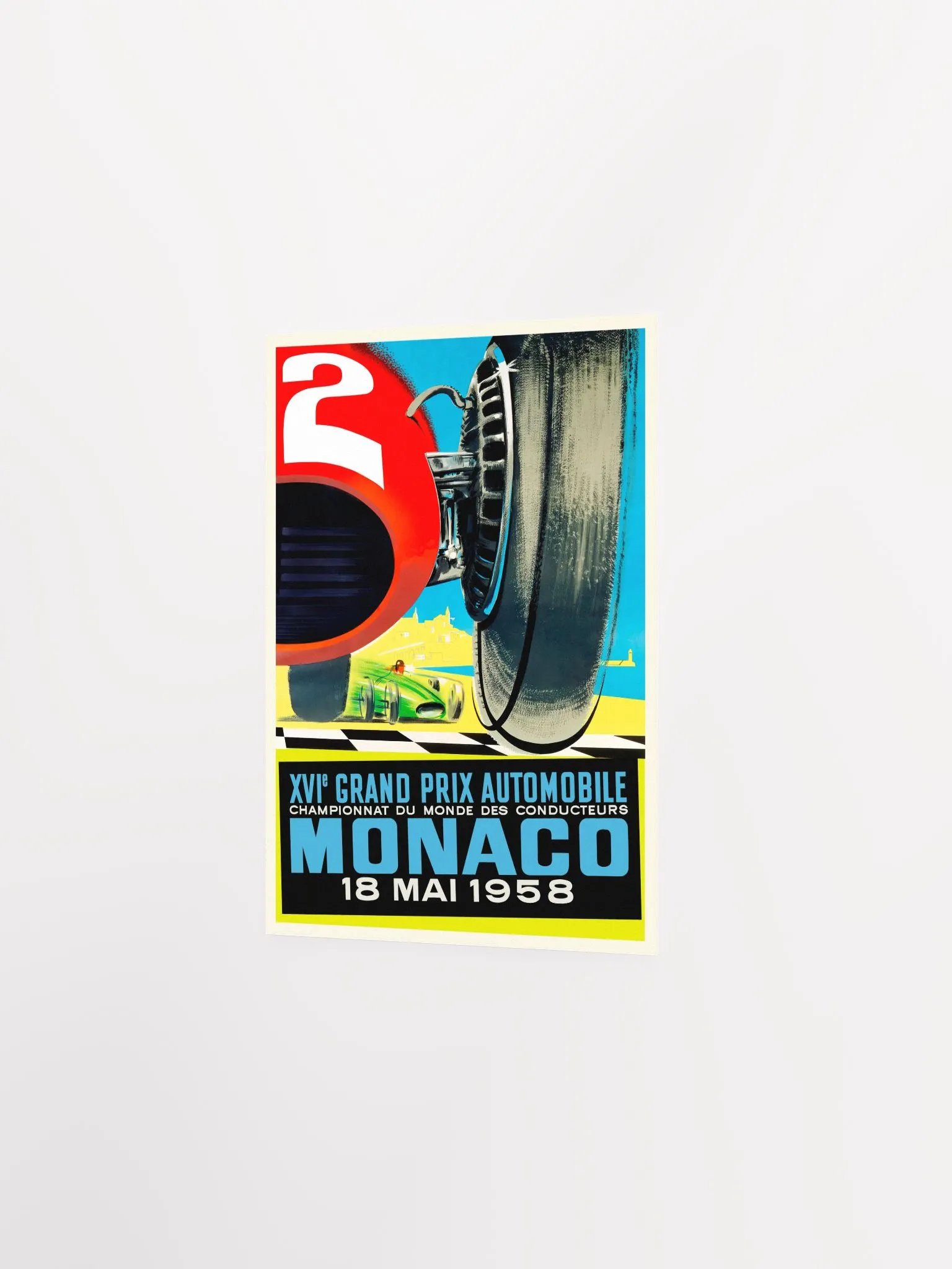 Monaco Vintage F1 Grand Prix, 1958 poster — Vintage Formula 1 poster, Monaco Grand Prix poster, retro travel poster, retro travel art product image (7)