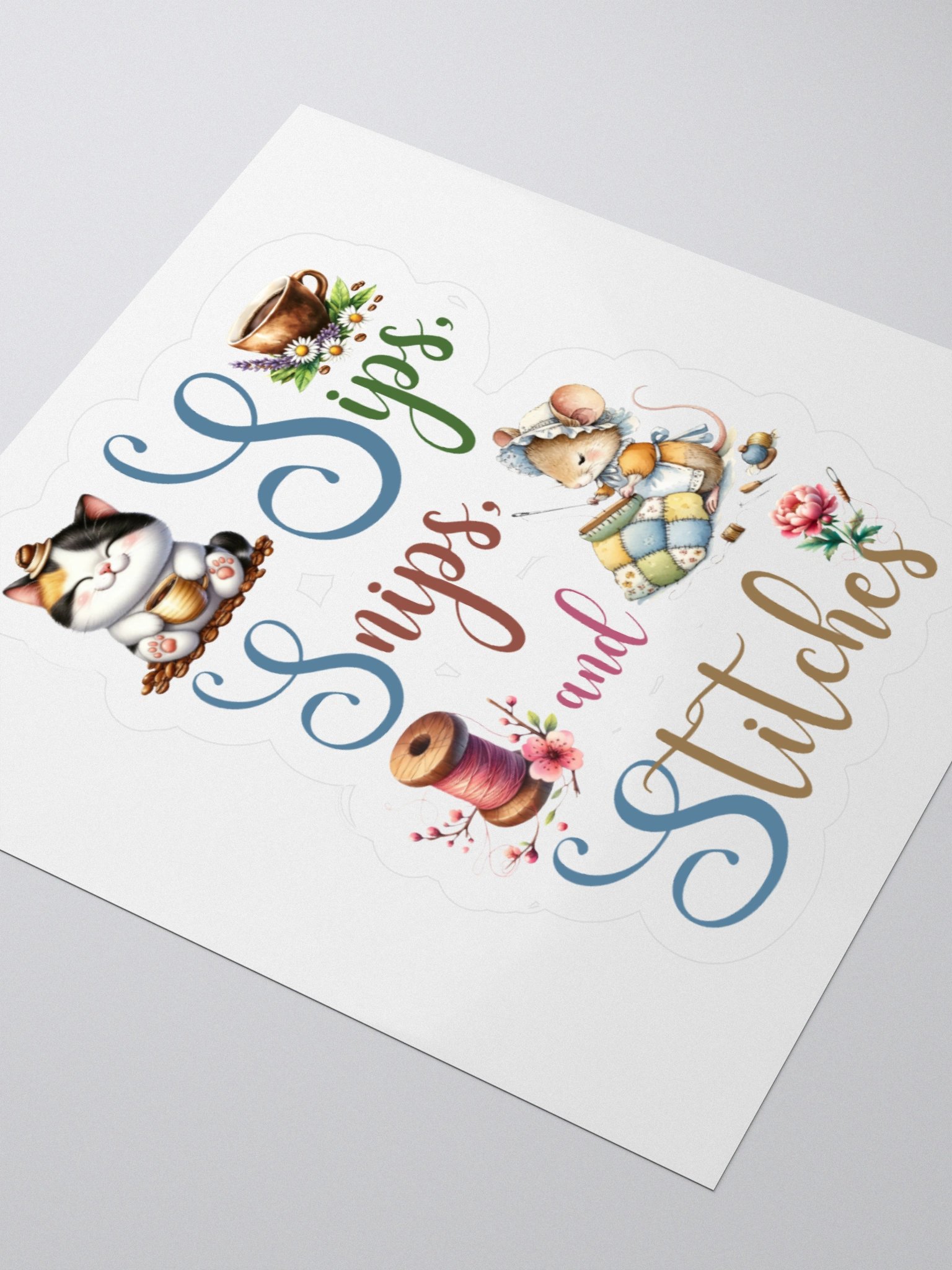 Whimsical Sips, Snips and Stitches Stickers product image (7)