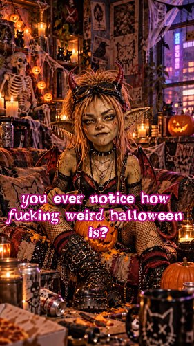 So you're telling me people spend all year being scared of monsters, but once a year they dress up as us and demand candy fro...