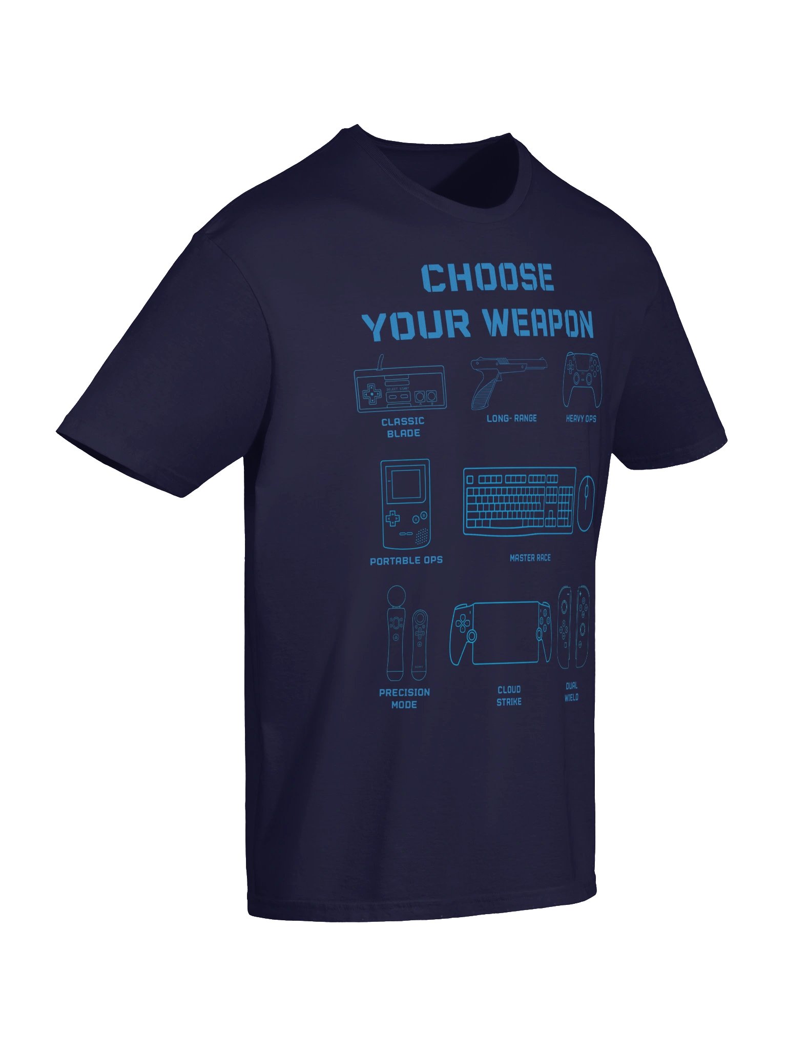 Choose Your Weapon Gaming T-Shirt | Retro Gamer Blueprint Tee product image (47)