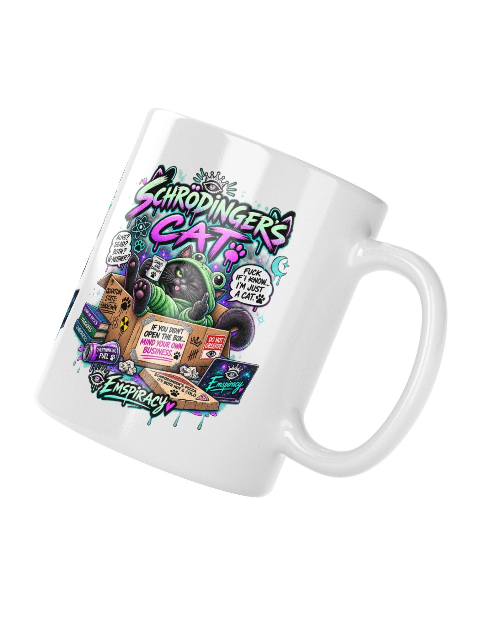 🐈‍⬛🐸☕ SCHRÖDINGER’S CAT FUCK KNOWS. I’M JUST A CAT. 😂💚 product image (4)