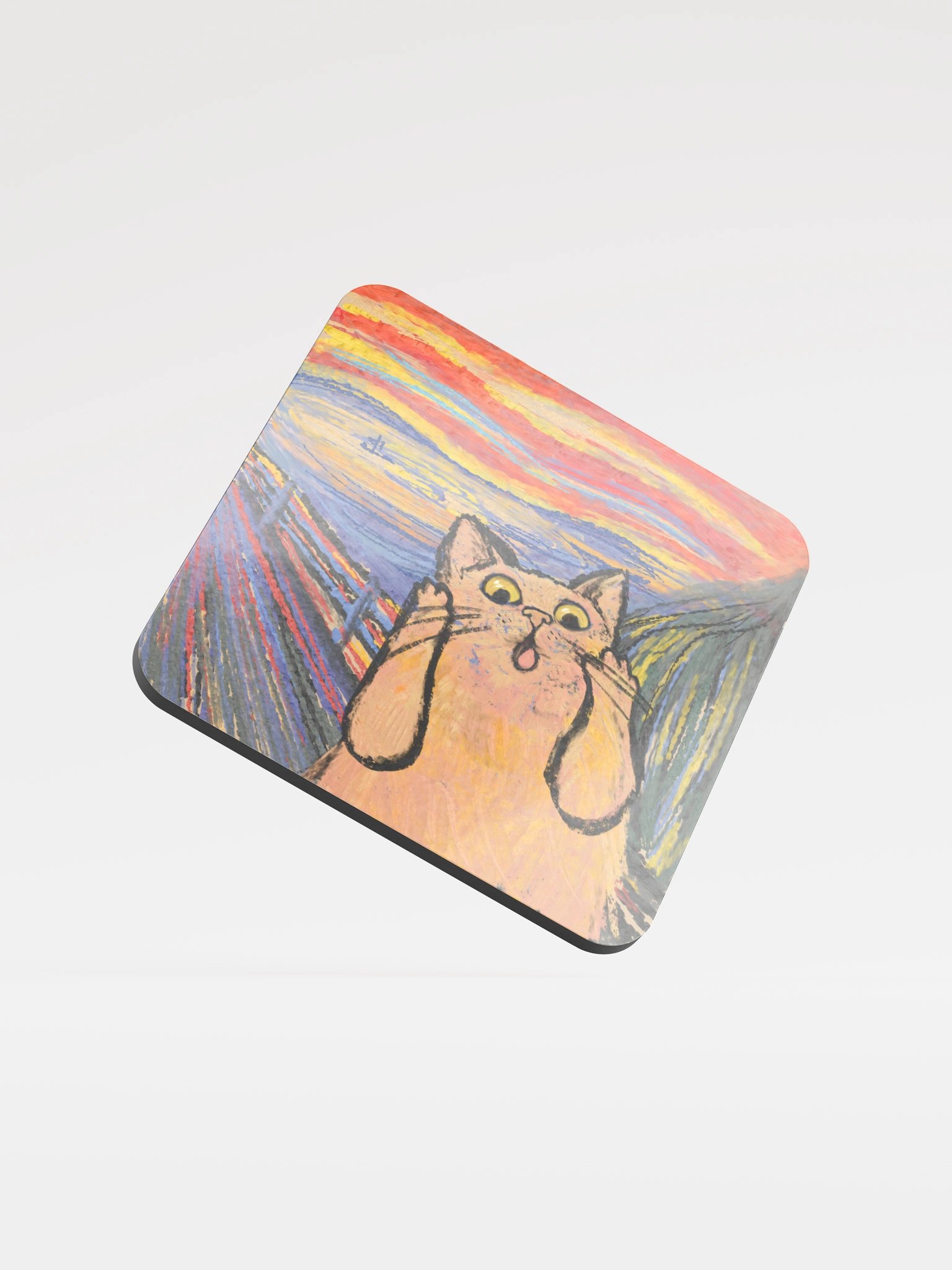 Scream Cat Painting Coaster product image (1)