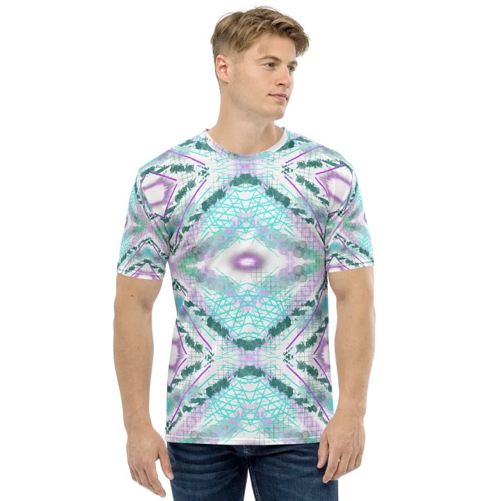 Aqua Mesh Geometric Design T-Shirt product image (1)
