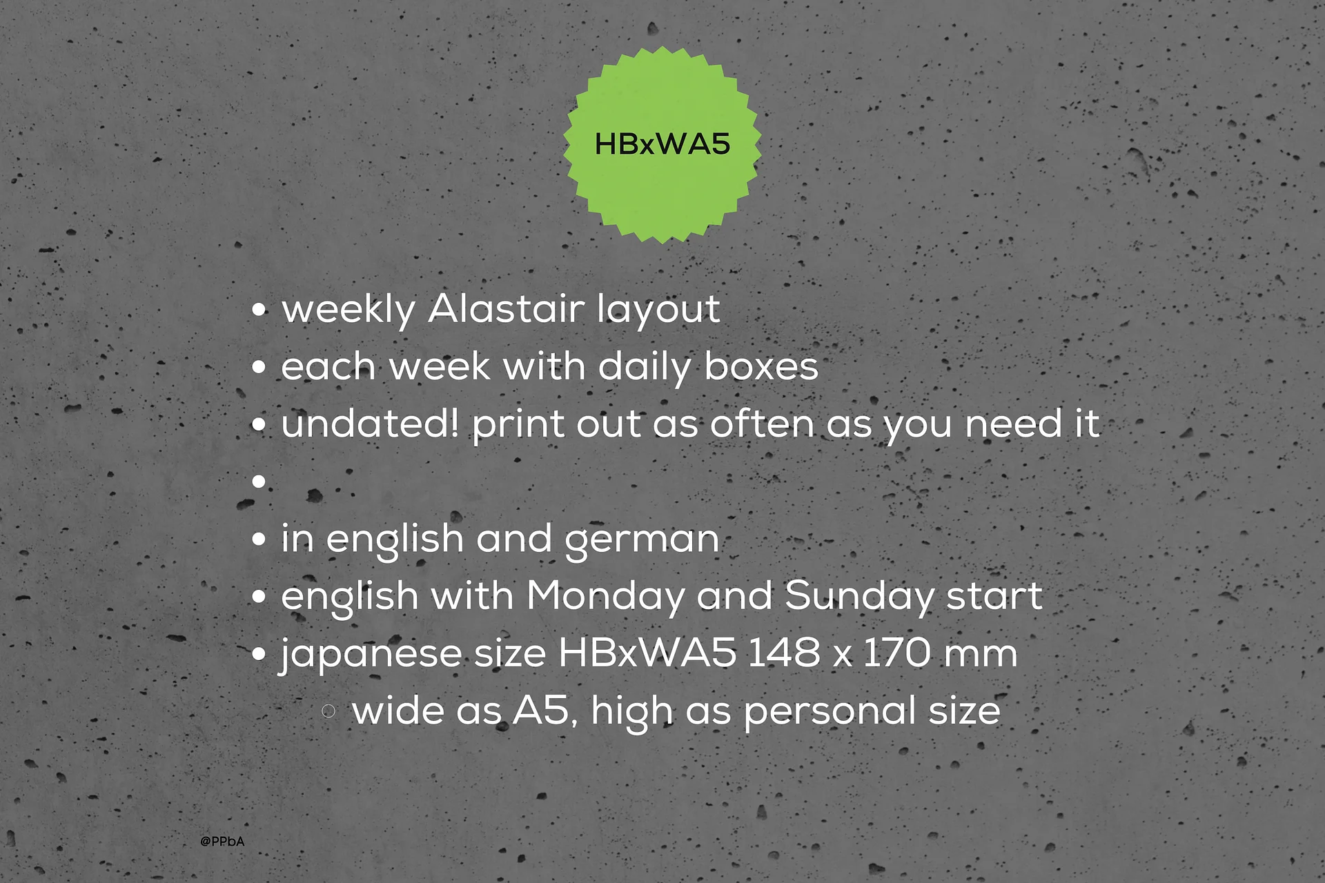 weekly - with Alastair tasks - undated - HBxWA5 product image (2)