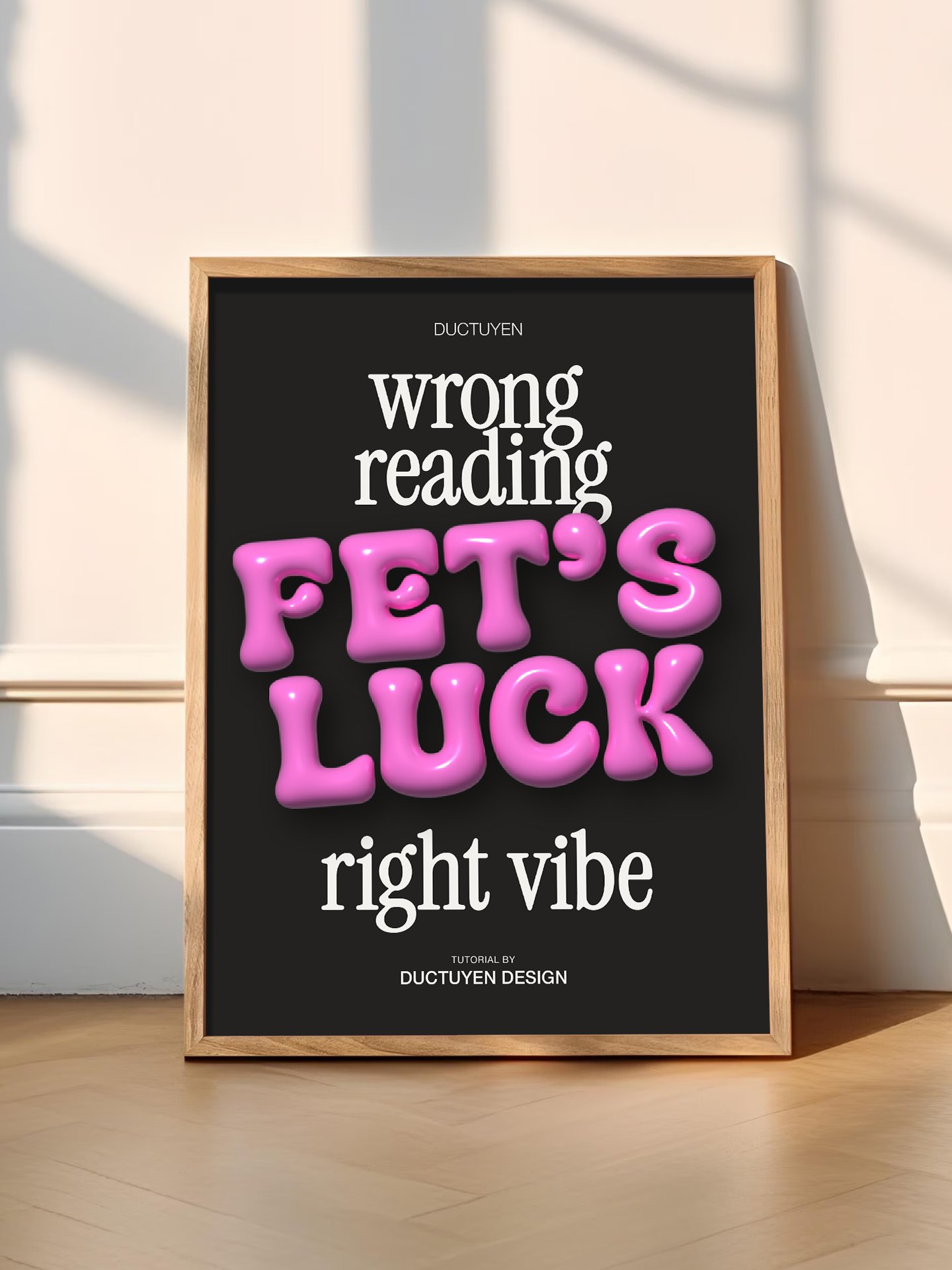 "FET'S LUCK" Typography Print Poster (Unframe) product image (8)