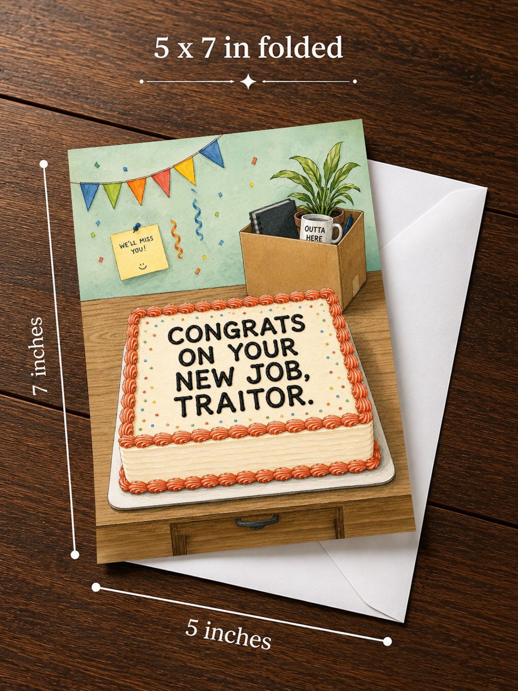 CONGRATS ON YOUR NEW JOB, TRAITOR: Funny Card For Coworker Or Work Friend Leaving Job product image (3)