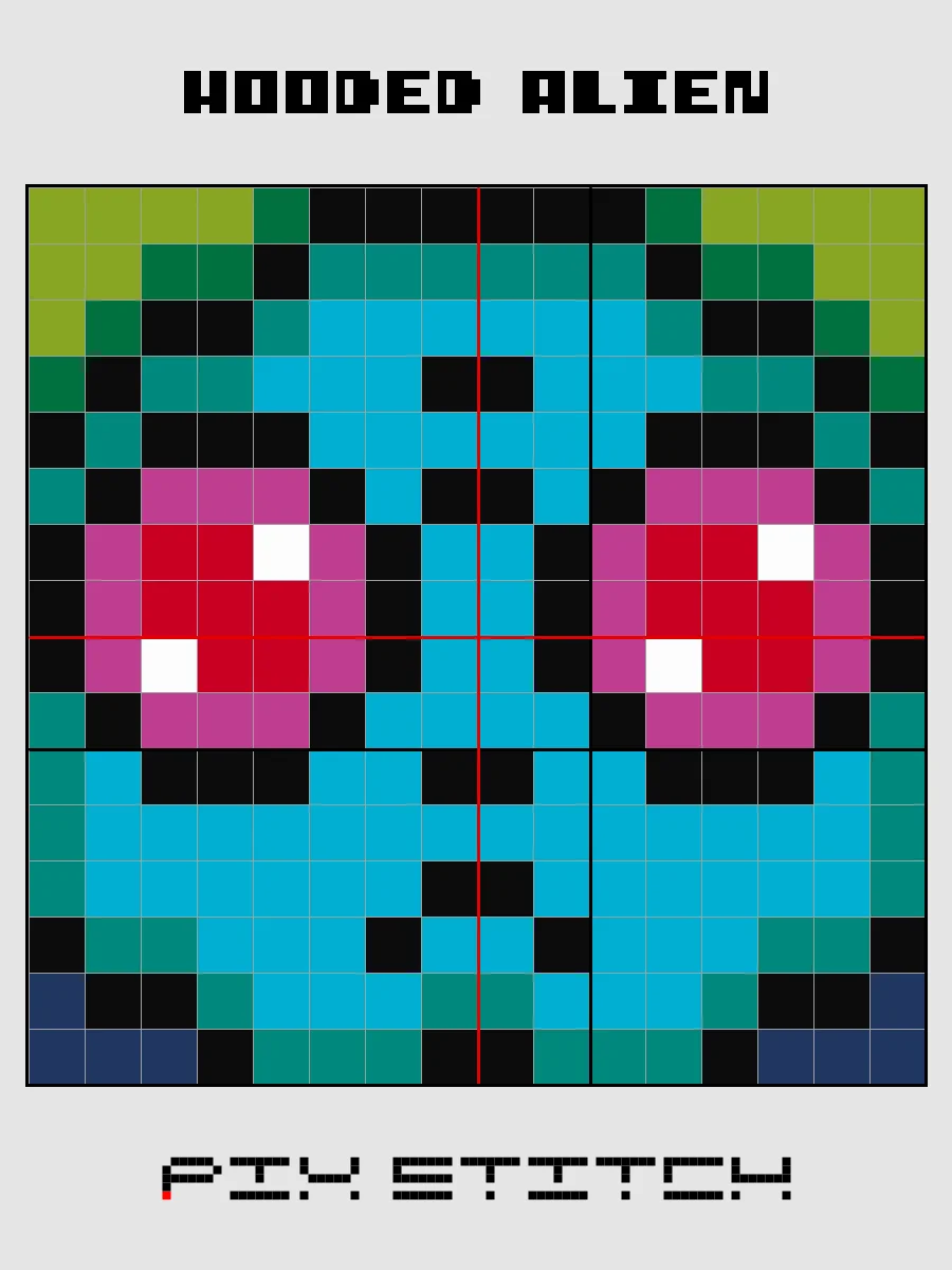 Hooded Alien Pixel Art product image (2)