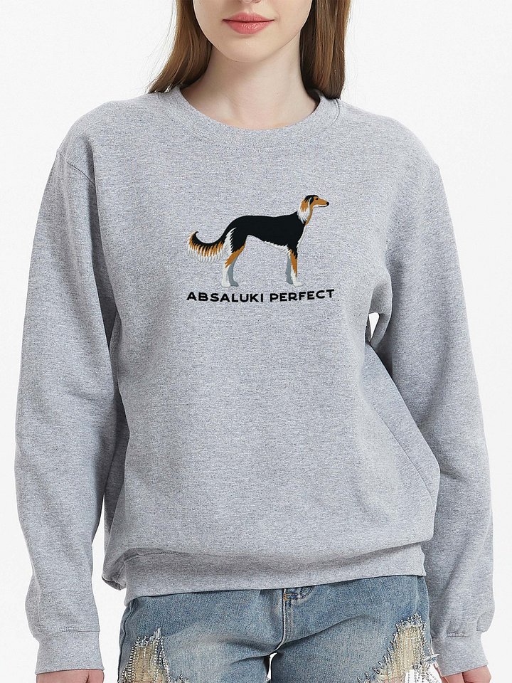 Absaluki Perfect Sweatshirt (Embroidered) of a Saluki(Black & Tan) product image (2)