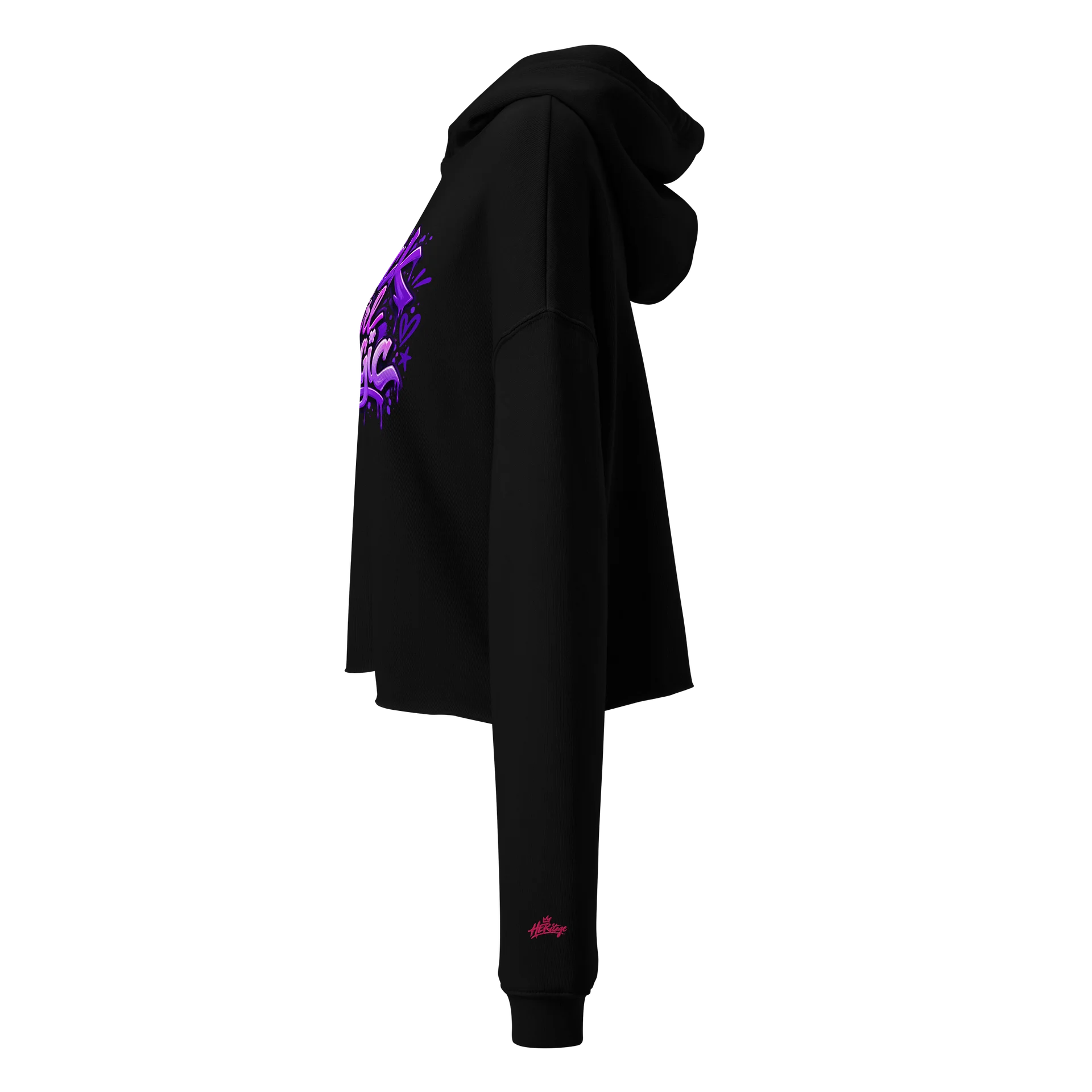 HERitage Black Girl Magic Crop Hoodie In Purple product image (3)