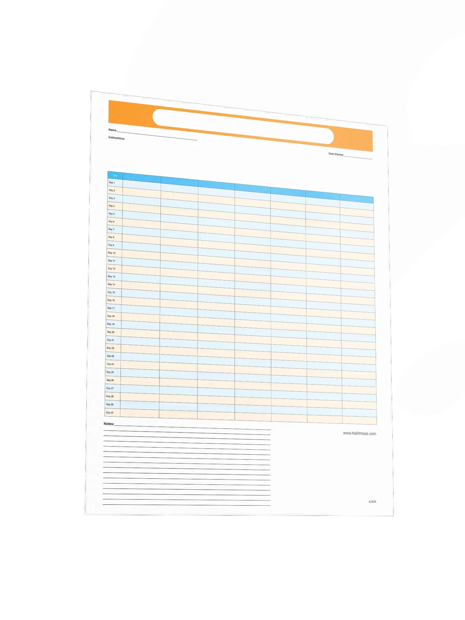 30 Day Blank Planner With 7 Columns and Notes product image (4)