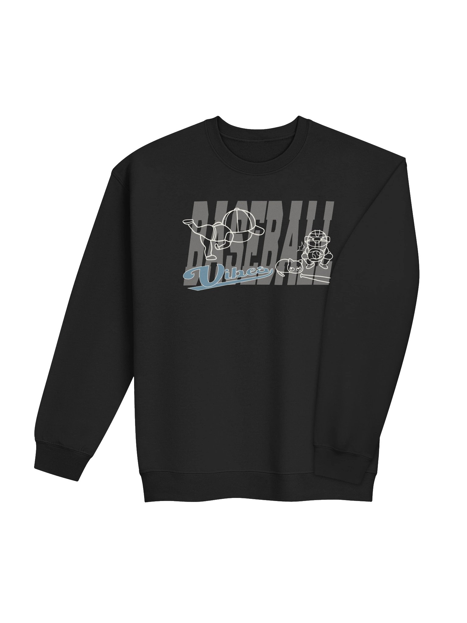 Baseball Cat (Baseball Vibes) - Unisex Adult Sweatshirt product image (3)