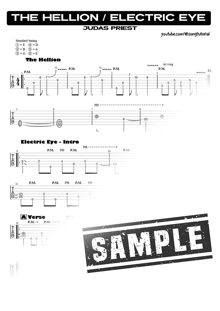 The Hellion / Electric Eye PDF TAB + Backing Track MP3 product image (2)