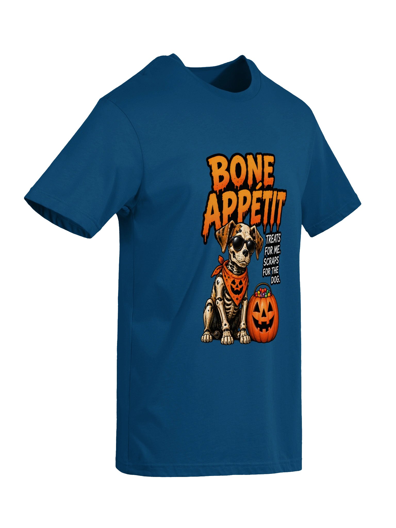 Funny Halloween Dog Lover Shirt — Bone Appétit, Treats for Me, Scraps for the Dog | Holly-Ween™ product image (7)