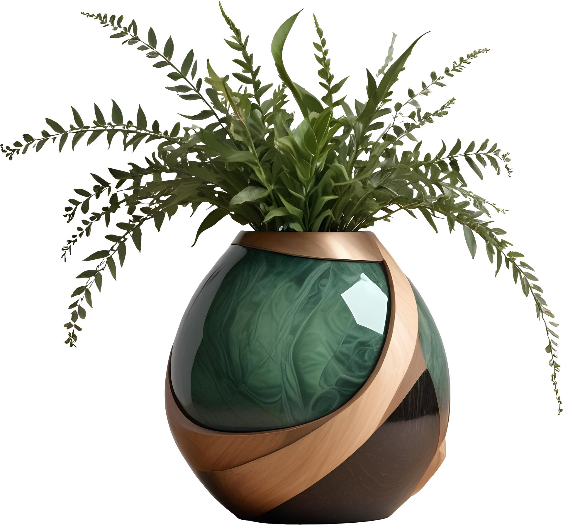 Luxe Botanique – Verdant Harmony Vase PNG product image (1)