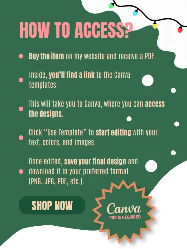 Cute Coquette Christmas Etsy Listing Templates (Canva) product image (9)