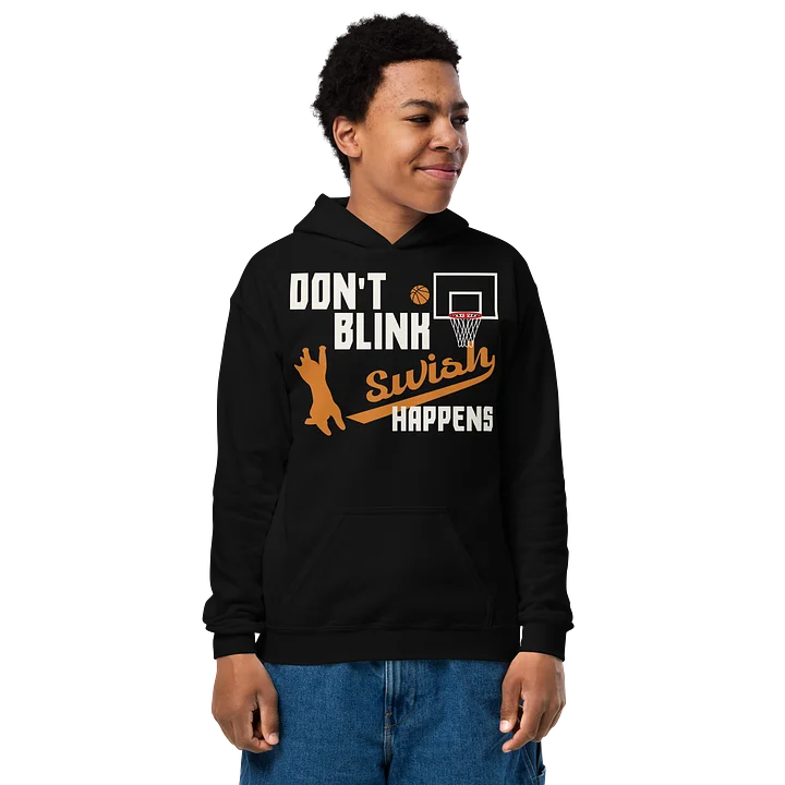 Basketball Cat (DON'T BLINK, Swish HAPPENS) - Unisex Youth Hoodie product image (1)