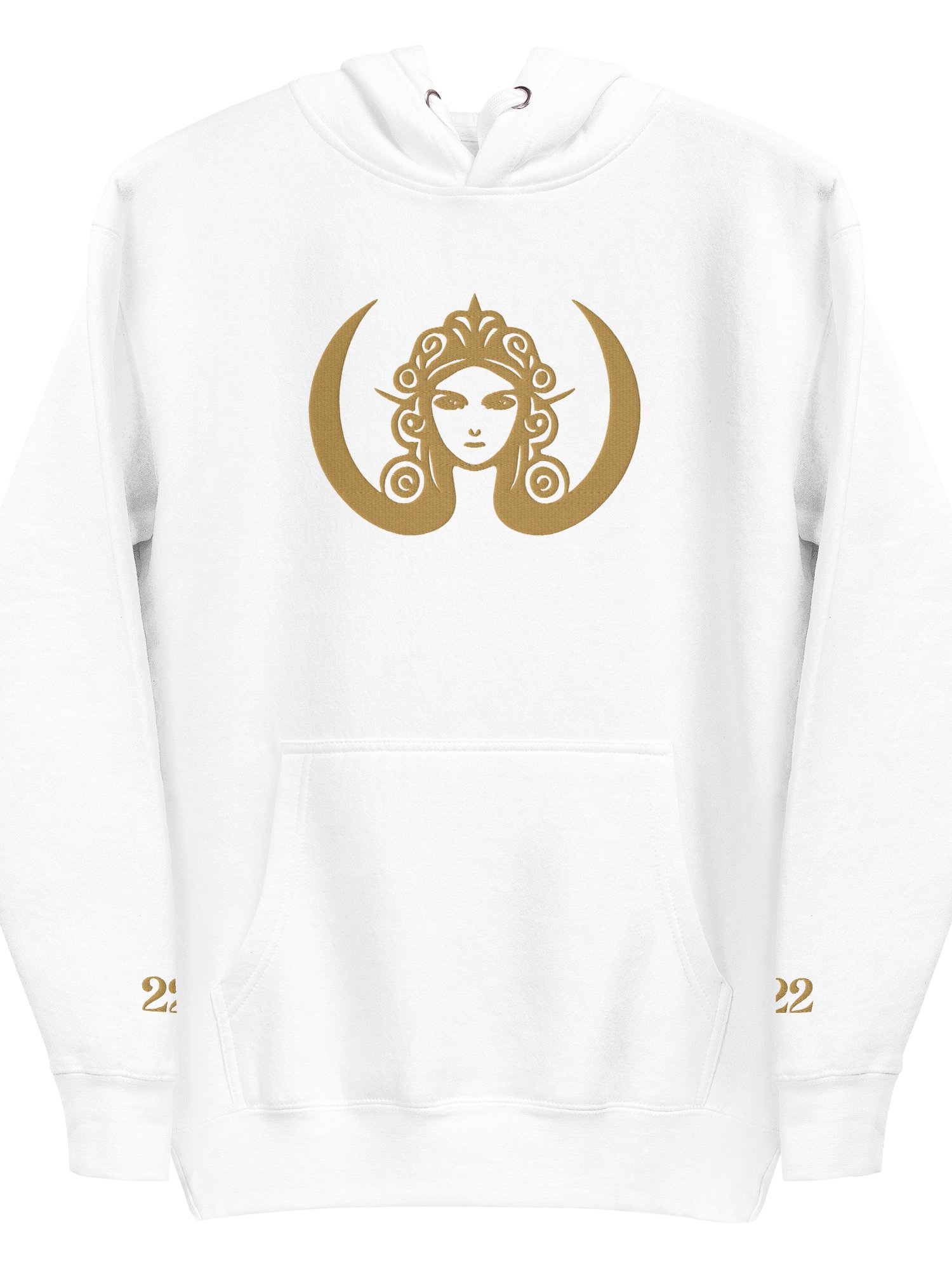 CIRCEMOON Divin Sacre Nombre 222 Hoodie, unisex, white product image (2)