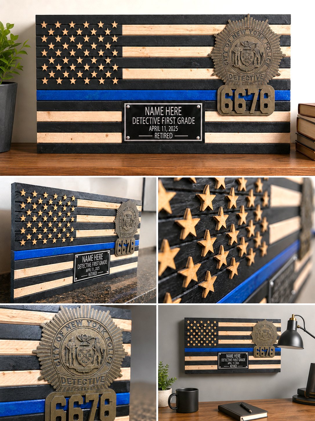 Custom Thin Blue Line Police Retirement Flag product image (1)