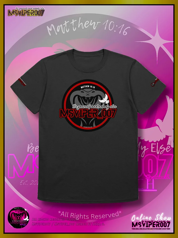 T-Shirt - "MsViper_007™ Brand Classic [red/blk emblem] Support&Sport" - Streetwear/Cozy Lightweight T-Shirt By Anna H. product image (1)