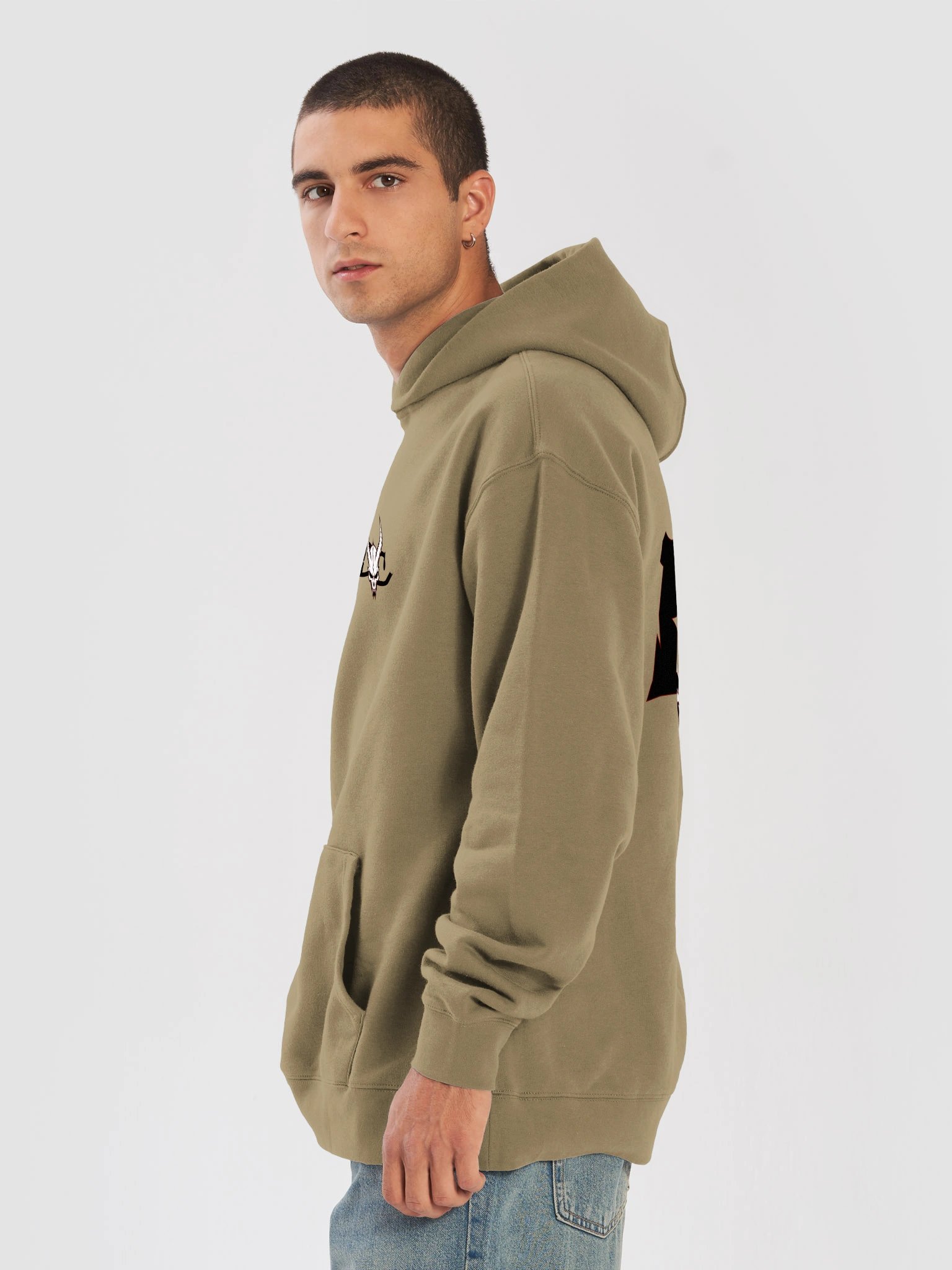 Horned Skull Emblem Relaxed Hoodie product image (36)