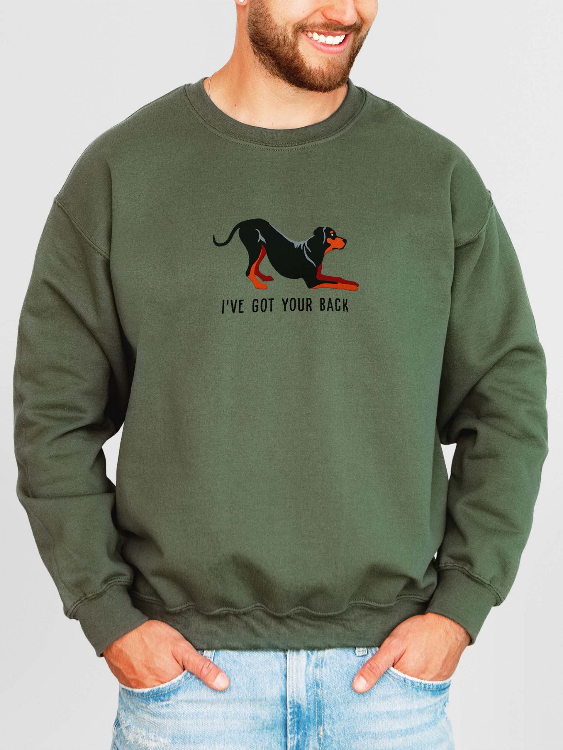 I've Got Your Back Sweatshirt (Embroidered) of a Rhodesian Ridgeback(Black & Tan) product image (2)
