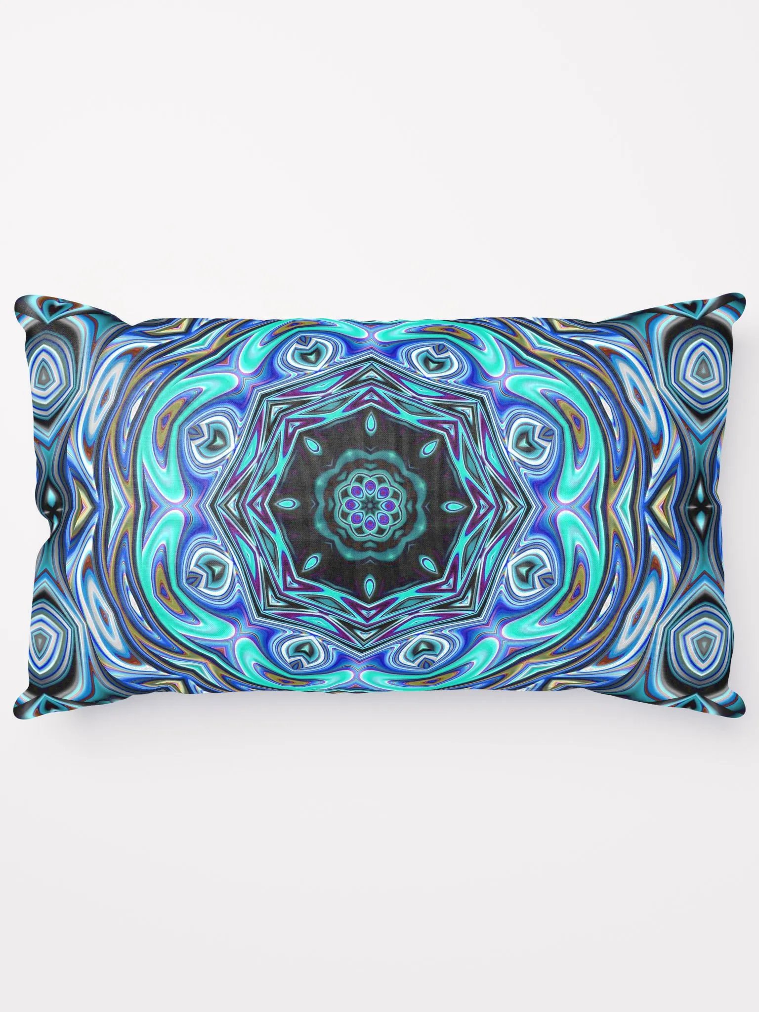 Blue Swirl Kaleidoscope Throw Pillow product image (14)