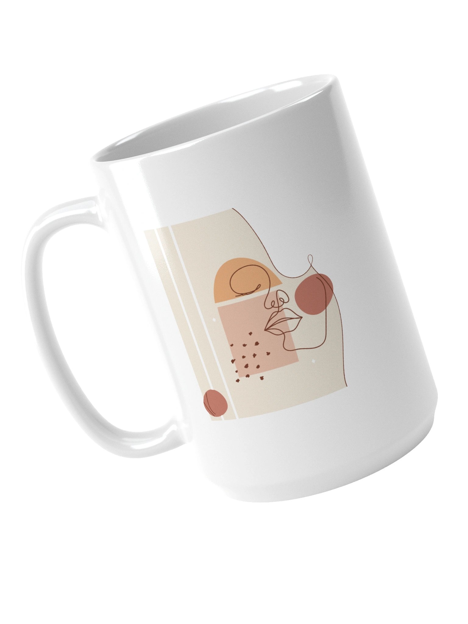 Minimalist Face Art White Glossy Mug product image (4)