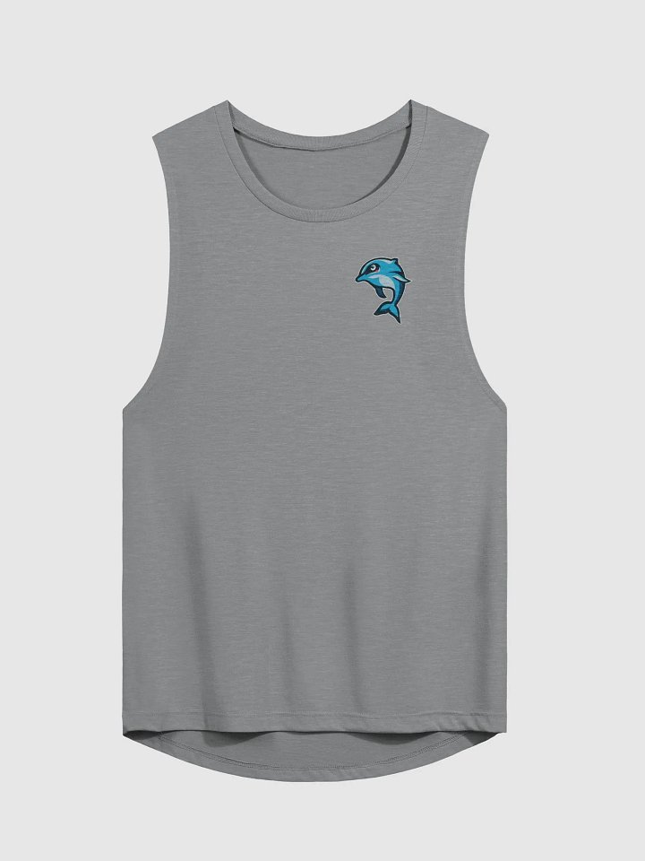 Whimsical Blue Dolphin Cartoon Print Muscle Tank product image (1)