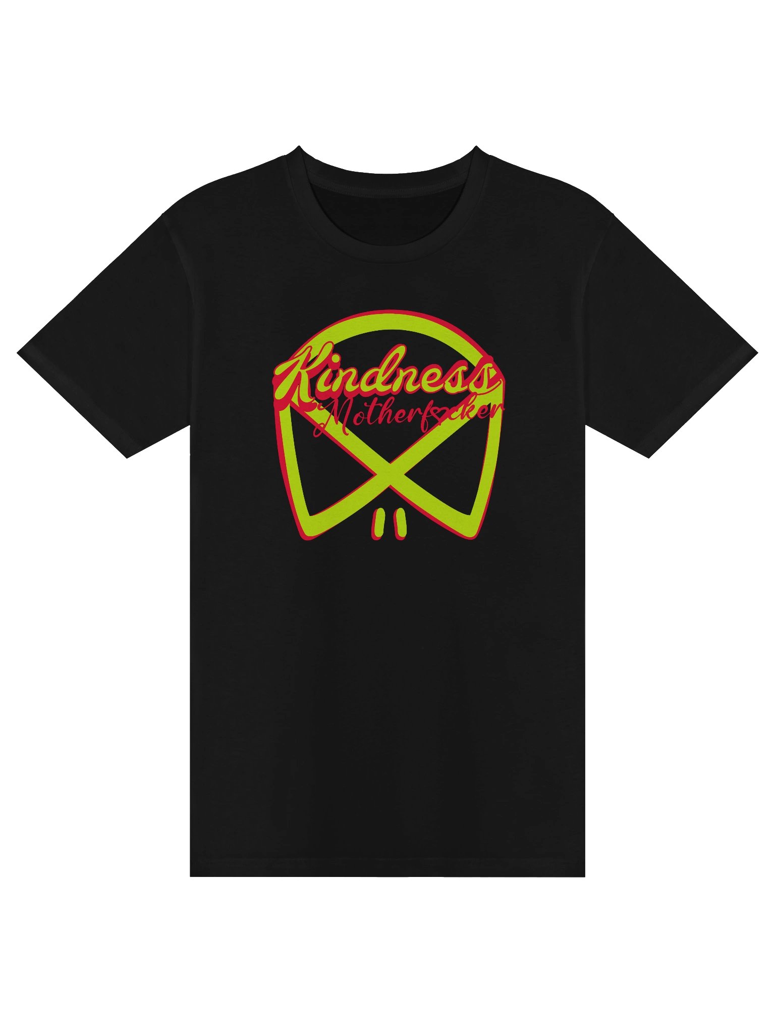 KINDNESS MOTHERF❤️CKER BOBUTAH SKULL LOGO (Neon Script Misprinted Tee) product image (5)