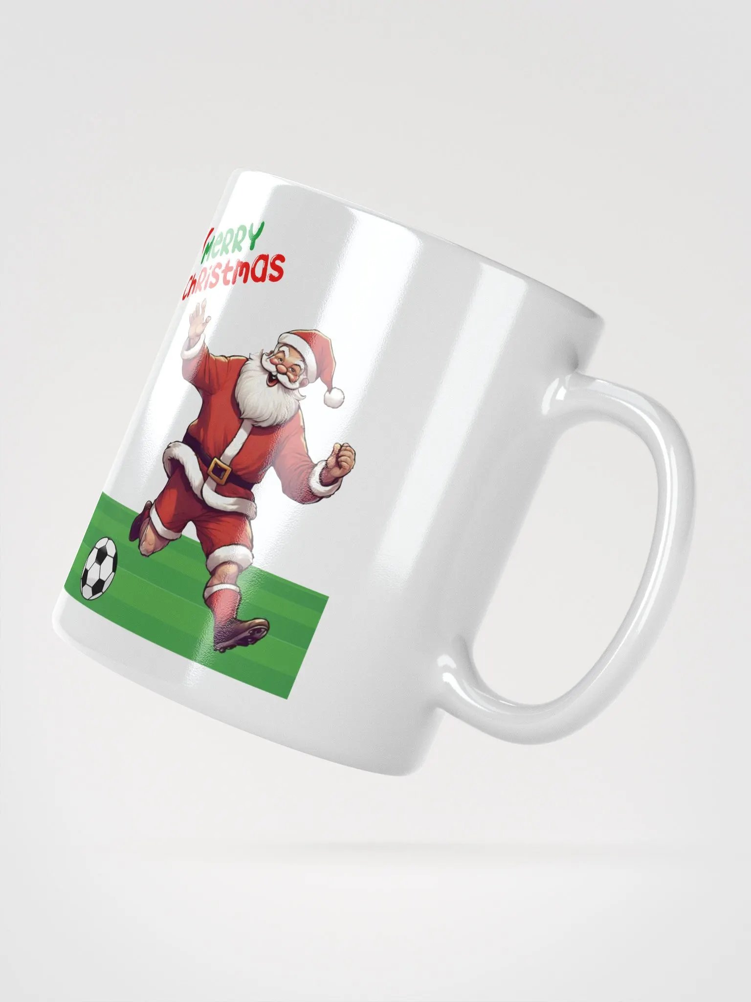 FootBalling (Soccer) Santa Christmas White Mug product image (5)