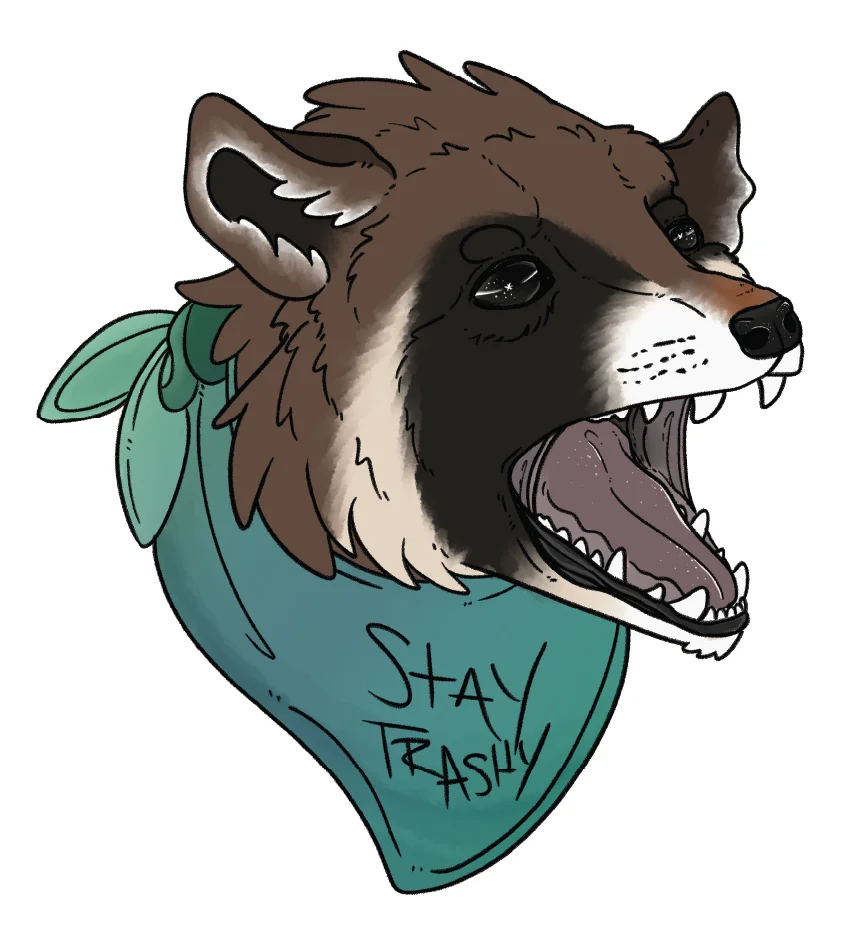 Trash Critter Pride Series Sticker (Stay Trashy Raccoon) product image (1)