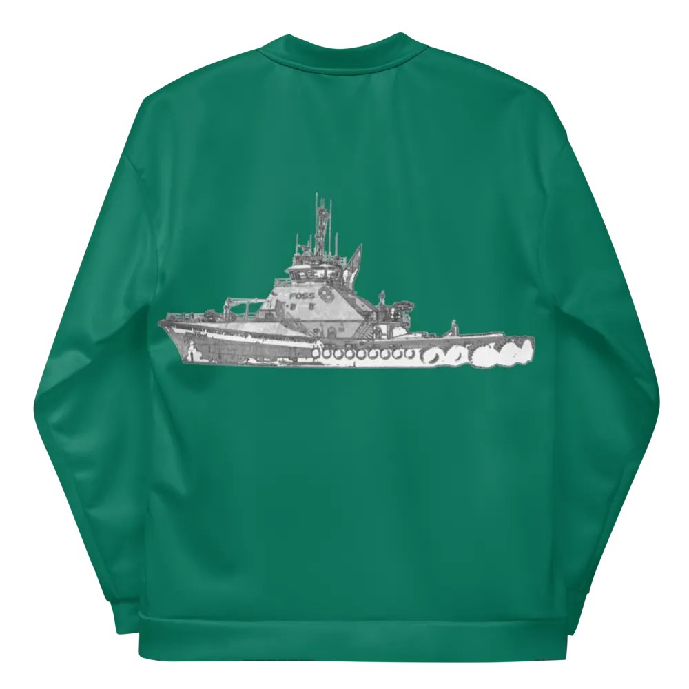 Copy of Twin Anchor Titan tug Teal Bomber Jacket product image (10)