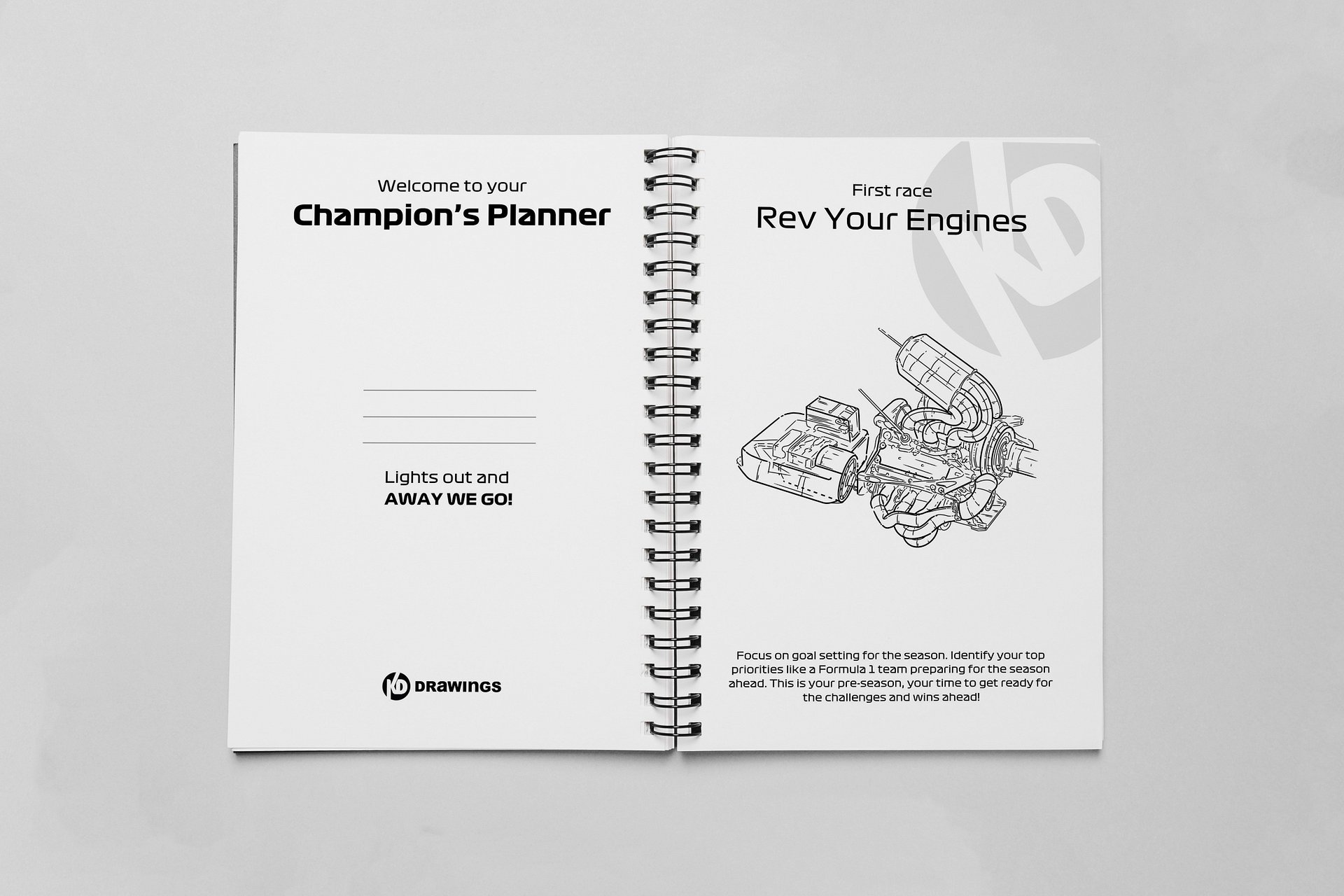 DIGITAL Champion's Formula-1 Planner, Formula 1 Not Dated Planner, Business planner, Budget planner, Diary Ferrari F1 gift, F1 stickers, F1 journal product image (2)