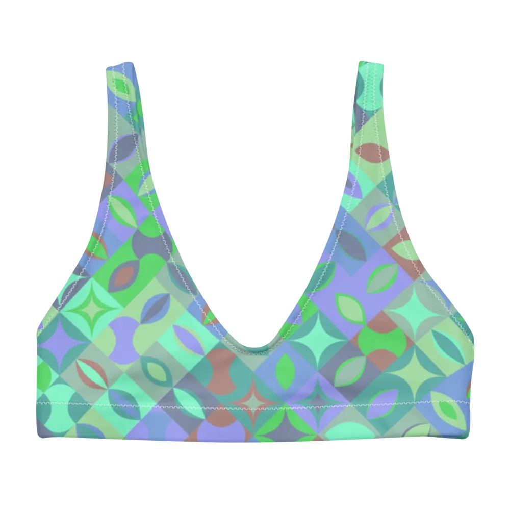 Colorful Vector Patterns Design Padded Bikini Top - v12 product image (3)