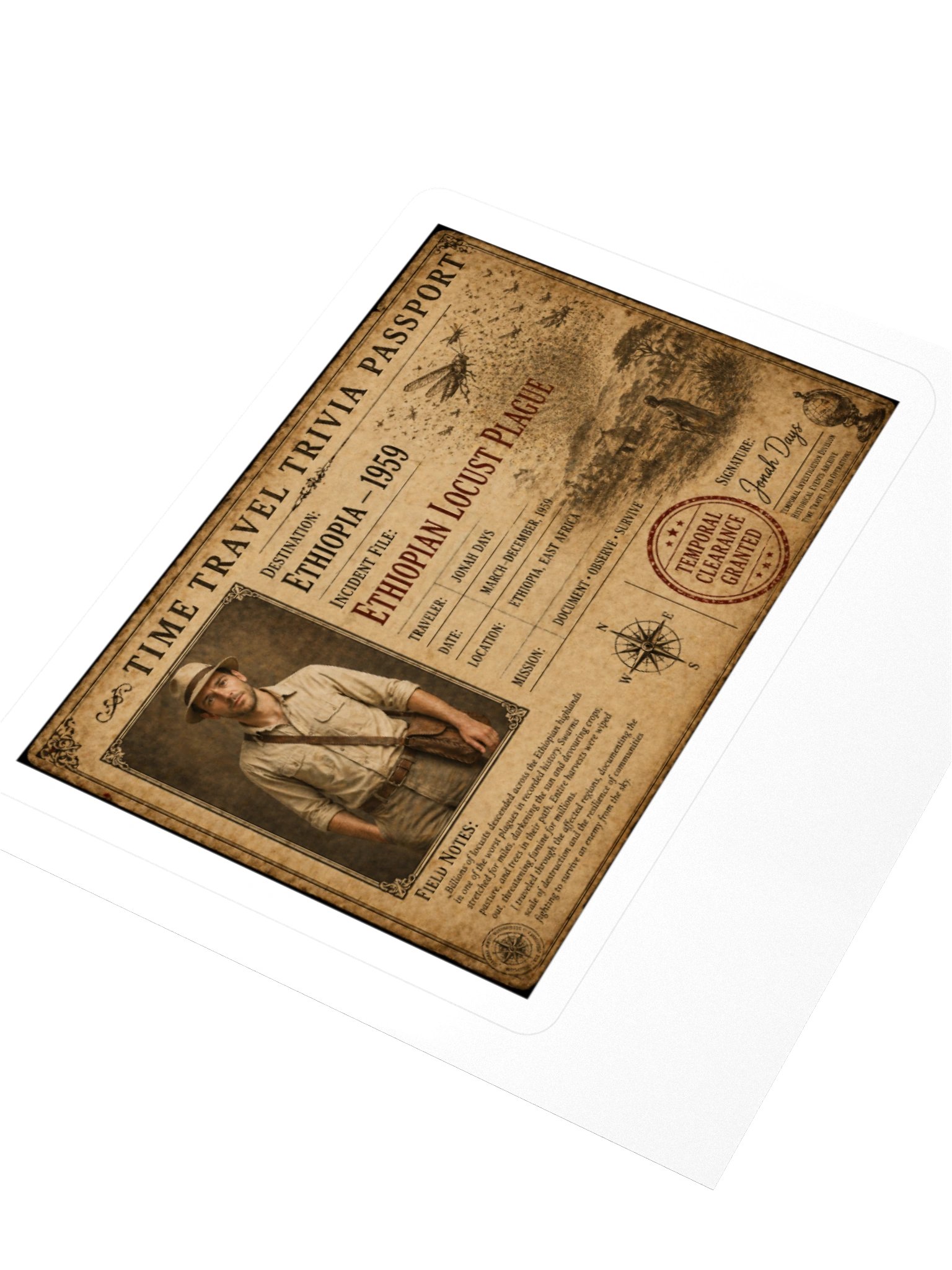 Ethiopia Locust Plague — 1959 Incident Passport Sticker product image (3)
