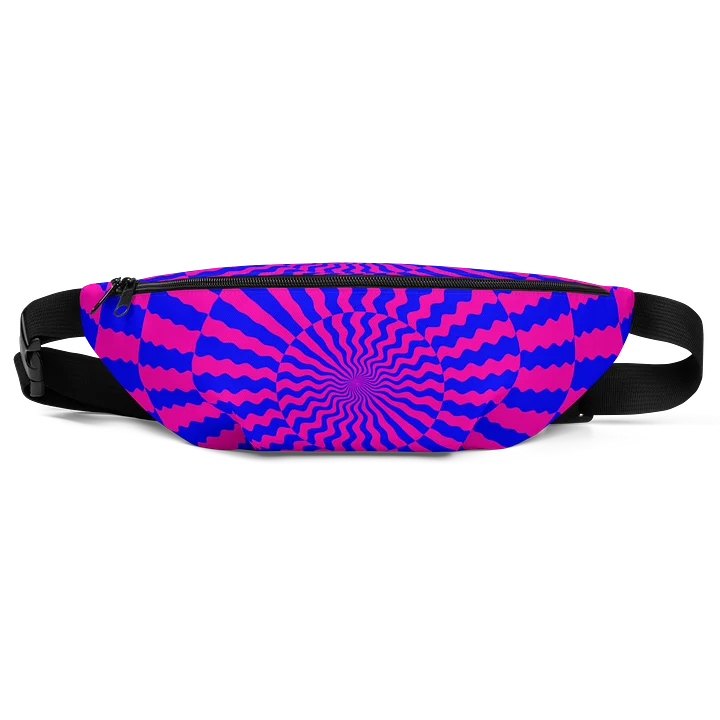 Psychedelic Spiral Festival Fanny Pack, Trippy Illusion Art Techno Lover Rave Bag, Neon Pink Blue Cotton Candy Colors Twisted Accessories product image (1)
