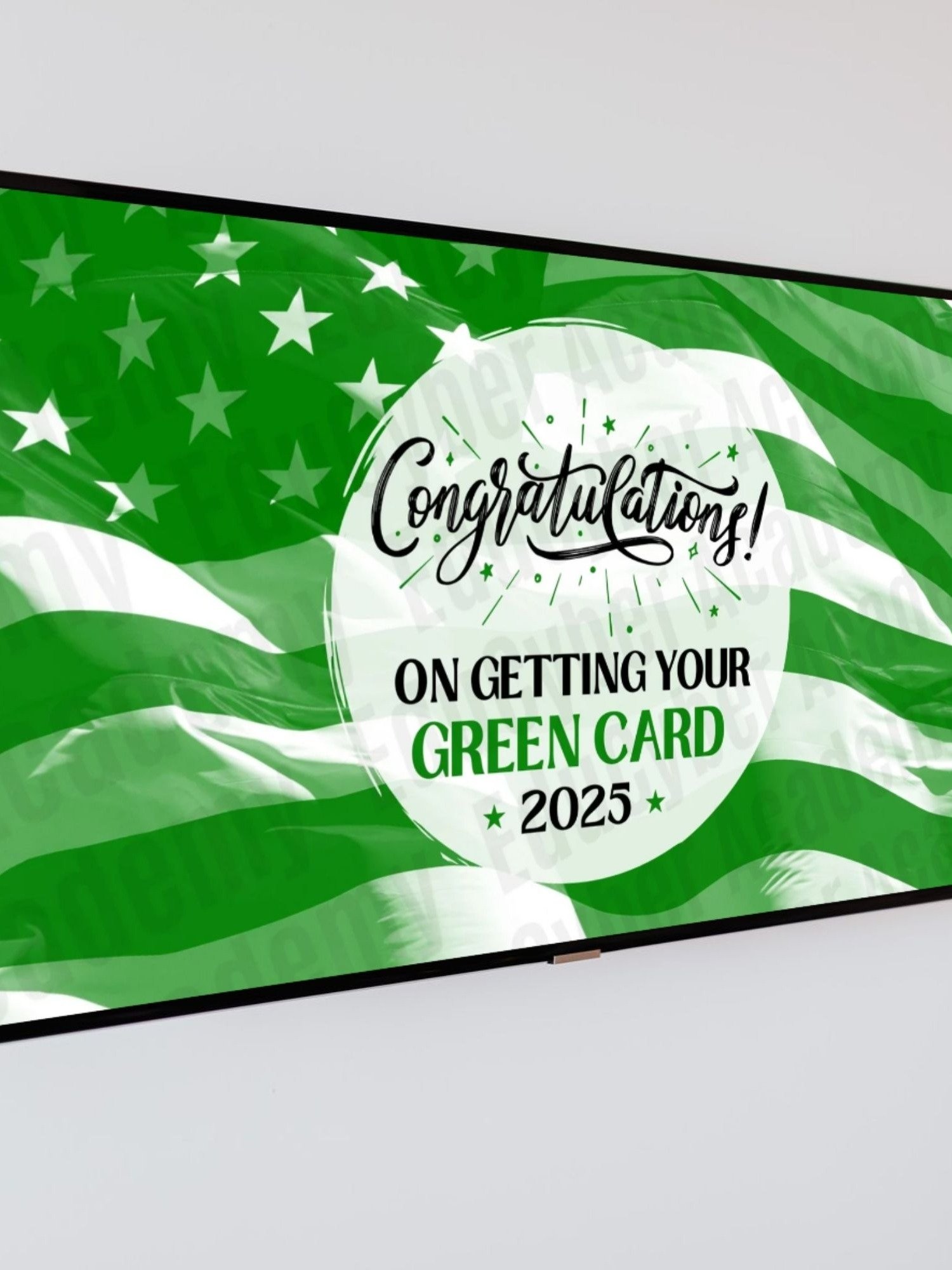 US Permanent Resident Frame TV Art Congratulations Green Card Renewal Celebration Desktop & Laptop Greencard Wallpaper Background product image (11)