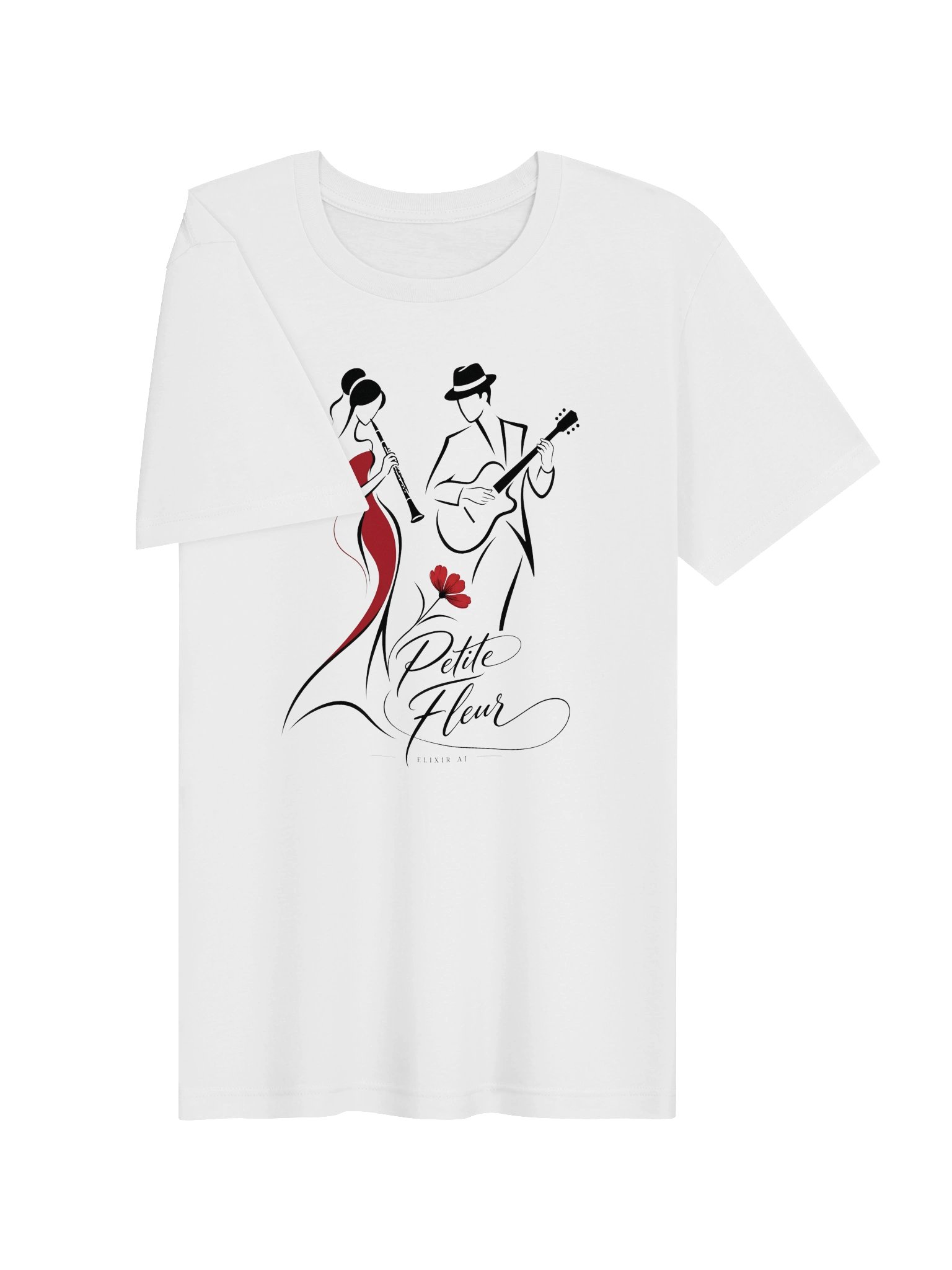 Petite Fleur – Elegant Jazz Line Art Supersoft T-Shirt | Elixir AJ product image (3)