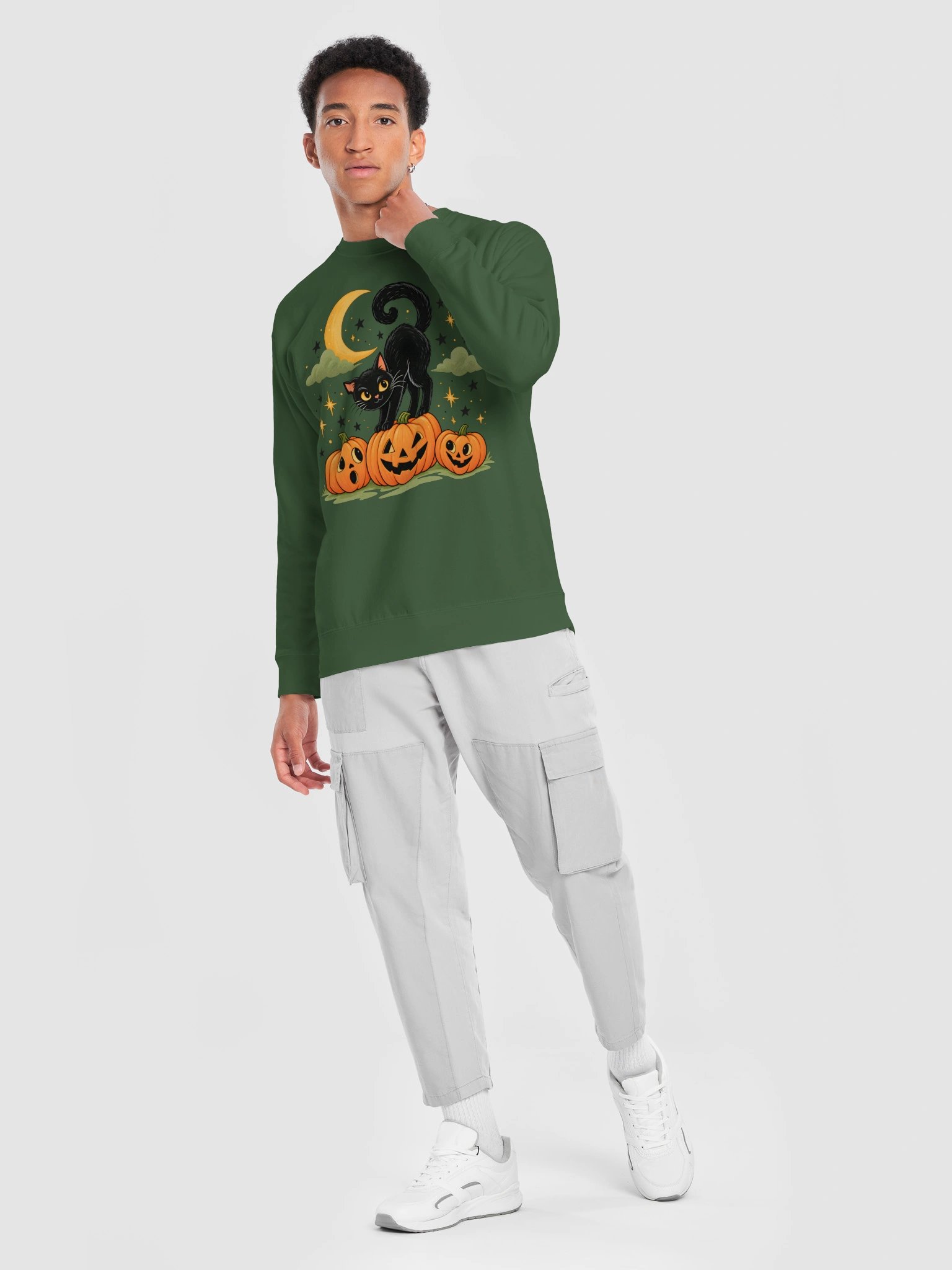 Black Cat Halloween Pumpkin Sweatshirt product image (63)
