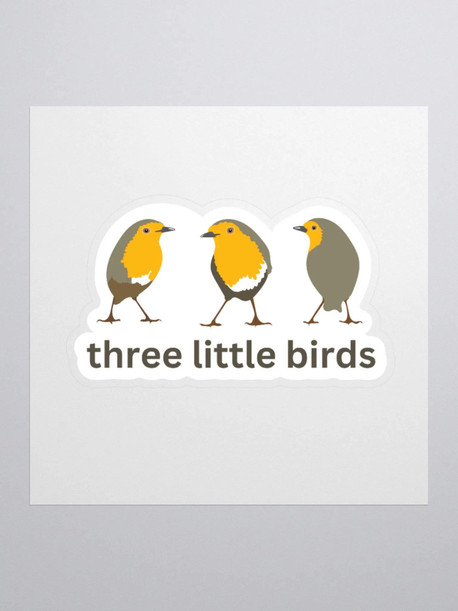 Three Little Birds Kiss Cut Sticker product image (1)