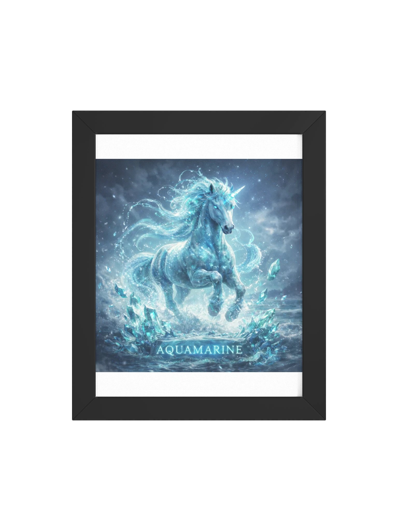 Aquamarine Unicorn Framed Poster product image (106)