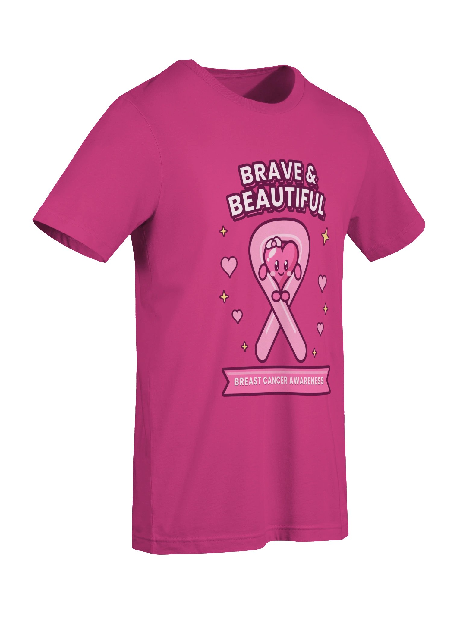 Cute Heart Pink Ribbon Tee Breast Cancer Awareness product image (4)