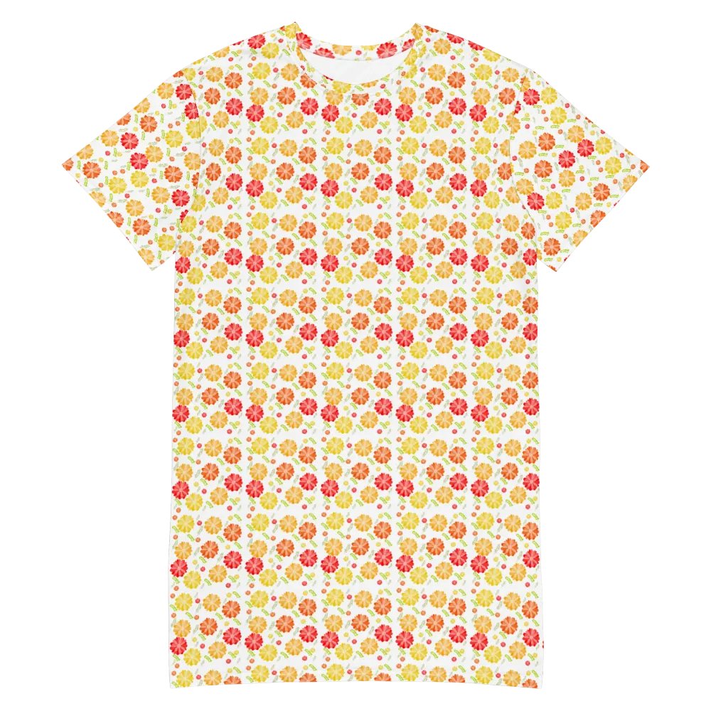 Orange Floral T-Shirt Dress product image (3)