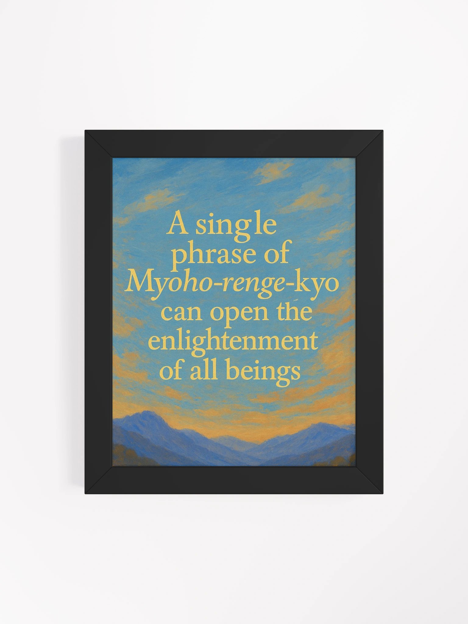 Myoho-renge-kyo Framed Poster – Enlightenment of All Beings Quote for Nichiren Buddhists product image (4)