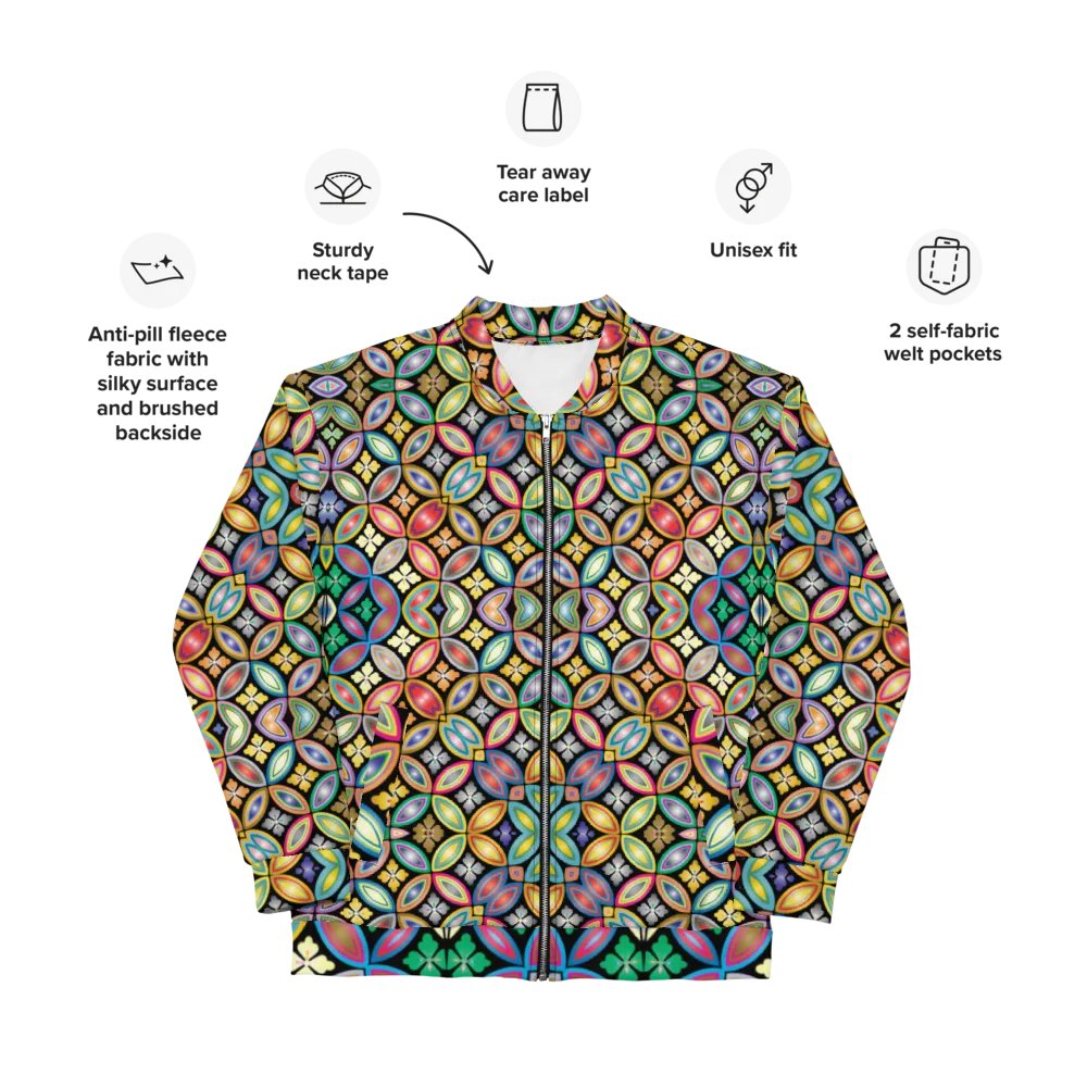 Batik Kawung Purple Bomber Jacket product image (9)