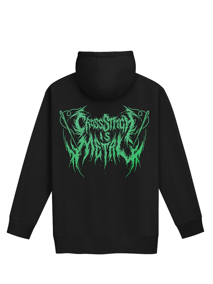 Cross Stitch is Metal Back Print Hoodie (Acid Green) product image (1)