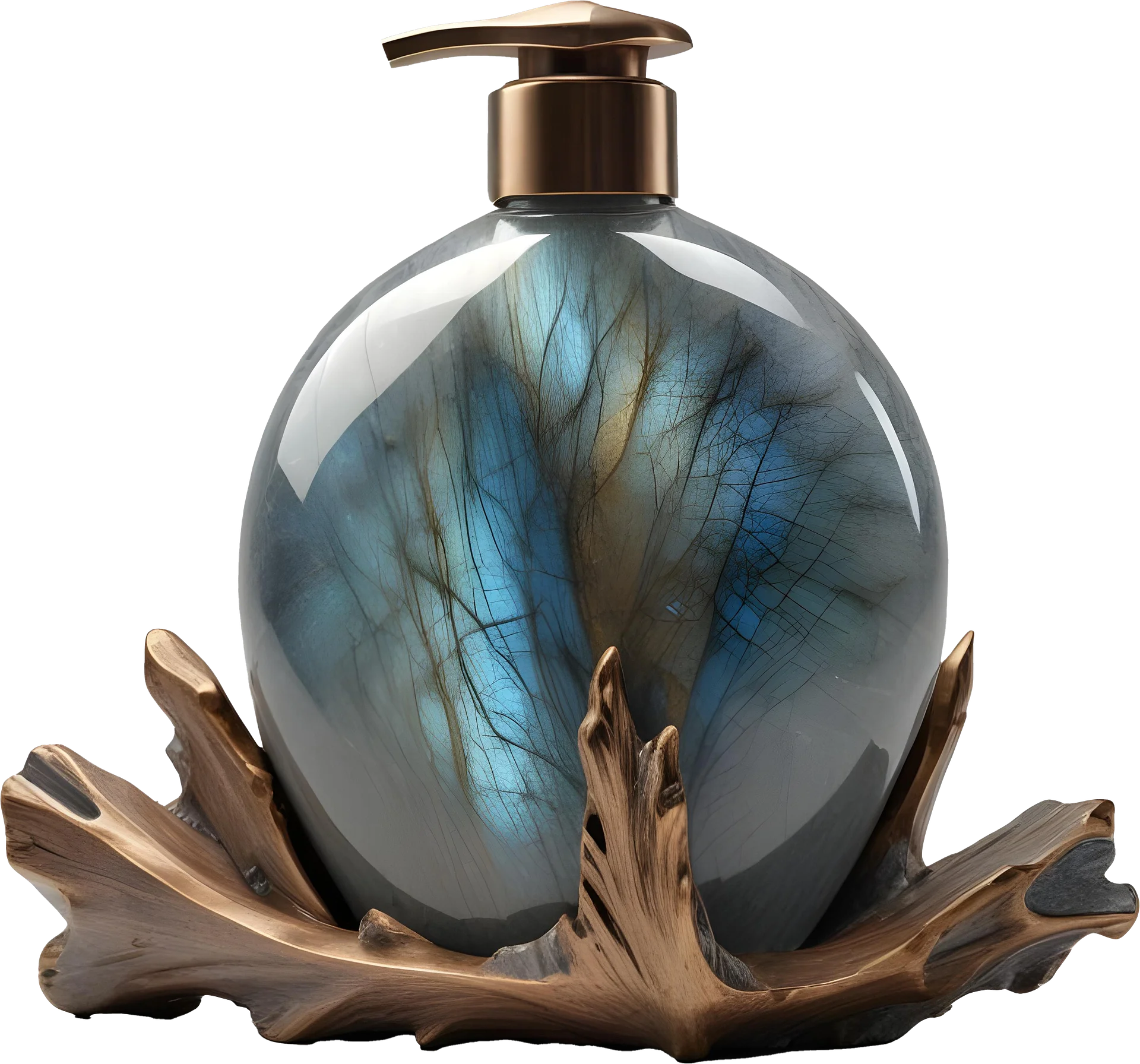 Celestial Grace – Art Deco Round Soap Dispenser PNG product image (1)