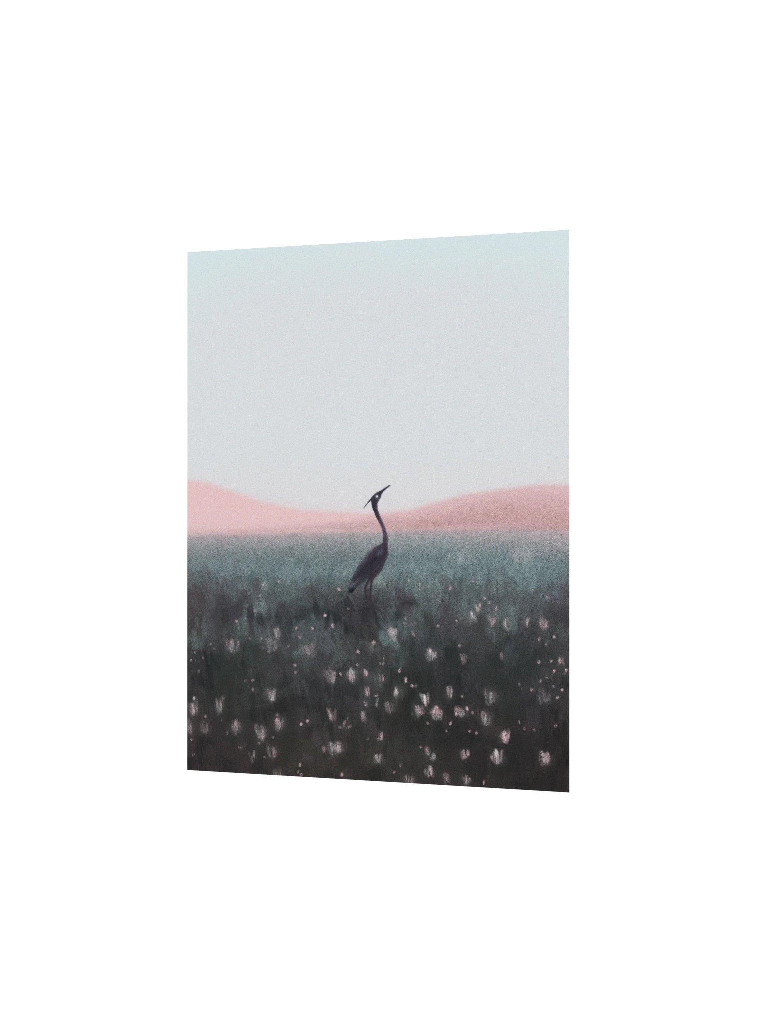 Crane in Flower Field product image (2)