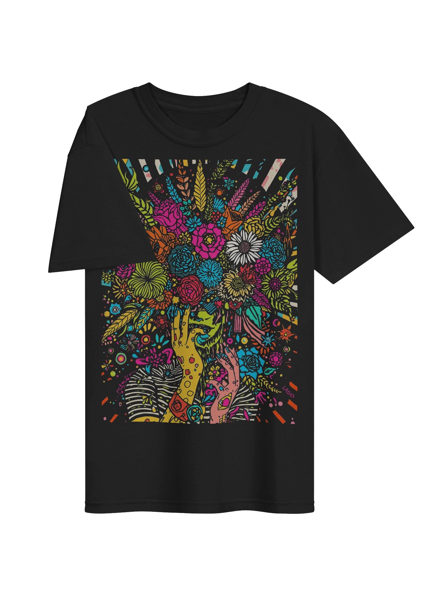 Neon Bouquet Hands Heavyweight Tee product image (6)